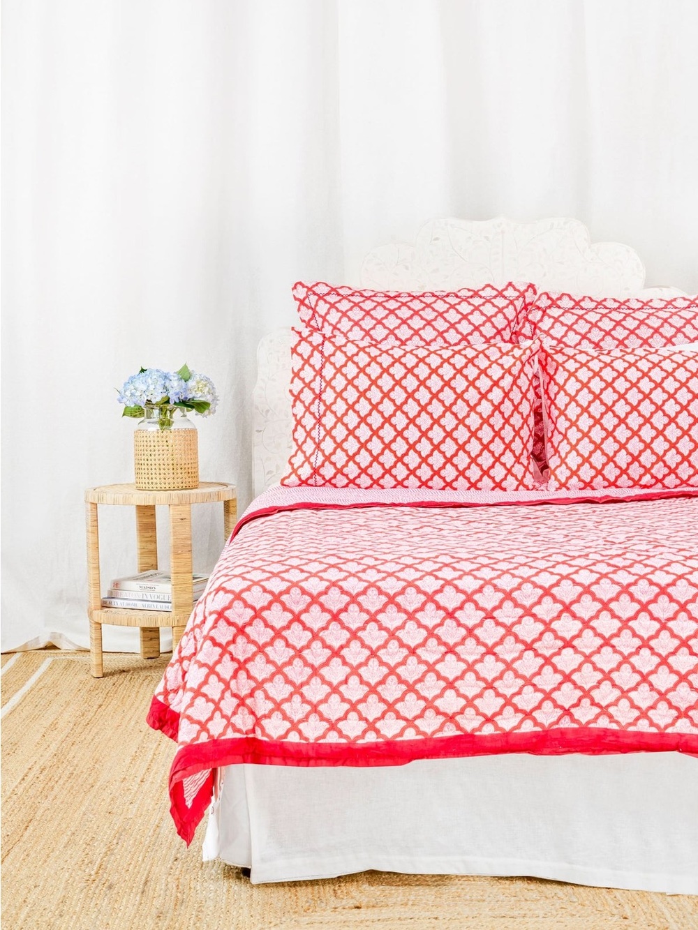 Roller rabbit Jemina Quilt red queen 100% cotton